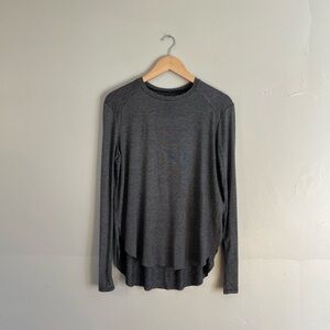 Halogen Black White Stripe Long Sleeve Top Minimalist Lounge Basic